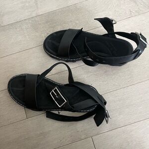 Rag & bone leather black platform sandals (s9)